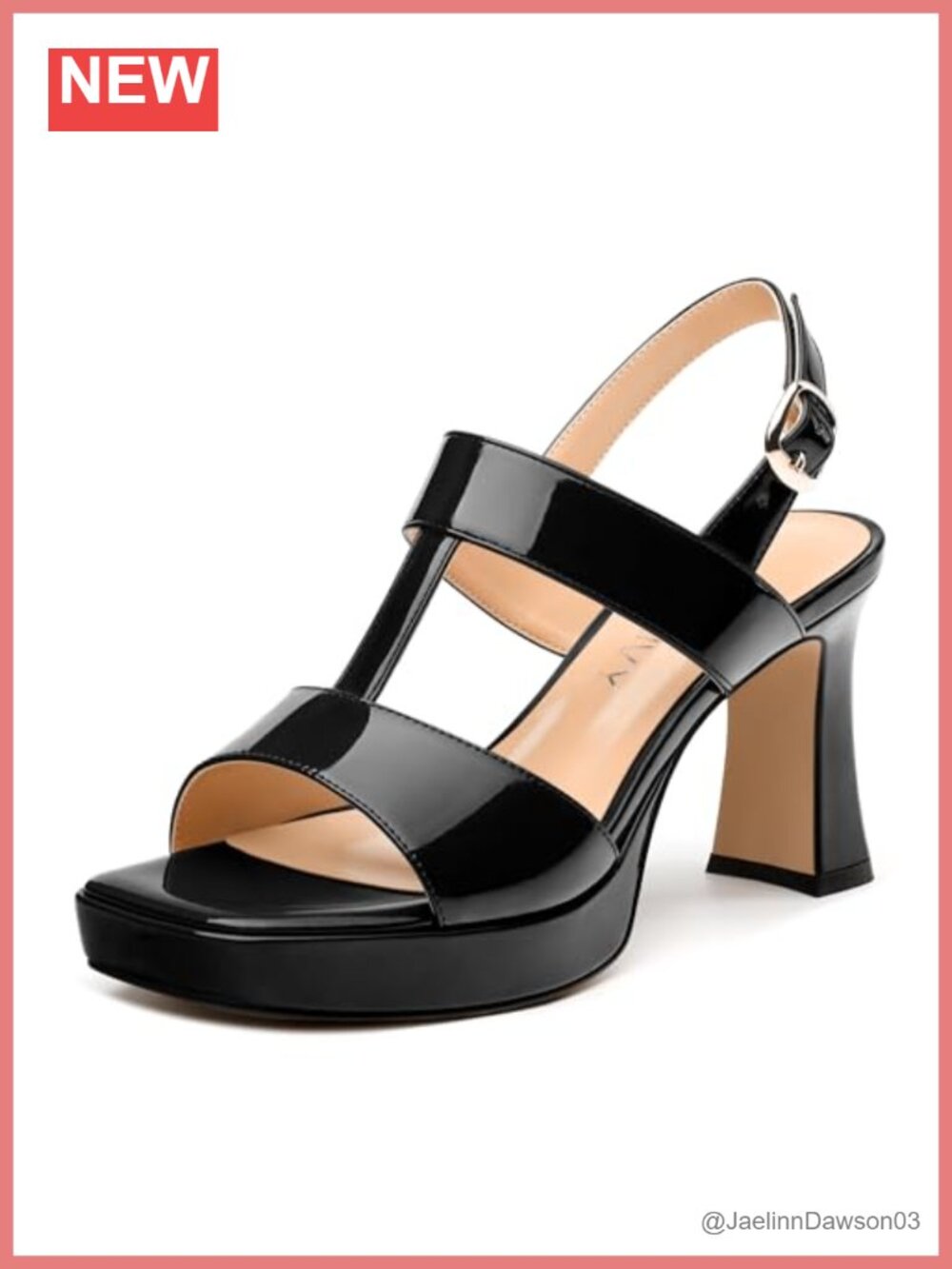 Women's Platform Heeled Sandals, Ankle Strap Buckle Open Toe, Synthetic